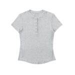 Modal Bodycon Henley Shirt - Image 5