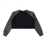 Raw-Hem Color-Block Raglan Crop Sweatshirt - Image 2