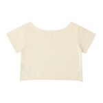 Off-Shoulder Rolled Hem Cotton T-Shirt - Image 6