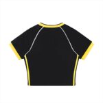 Contrast Trim V-Neck Crop T-Shirt - Image 3