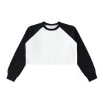 Raw-Hem Color-Block Raglan Crop Sweatshirt - Image 3