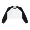 Raw-Hem Color-Block Raglan Crop Sweatshirt - Image 3
