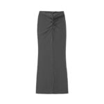 Dyed Washed Drawstring Maxi Skirt - Image 8