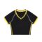 Contrast Trim V-Neck Crop T-Shirt - Image 2