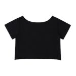 Off-Shoulder Rolled Hem Cotton T-Shirt - Image 2