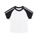 Contrast Stripes Bodycon Raglan  Sleeve T-Shirt - Image 4