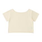 Off-Shoulder Rolled Hem Cotton T-Shirt - Image 5