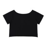 Off-Shoulder Rolled Hem Cotton T-Shirt