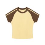Contrast Stripes Bodycon Raglan  Sleeve T-Shirt - Image 8