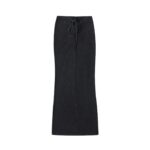 Dyed Washed Drawstring Maxi Skirt - Image 2