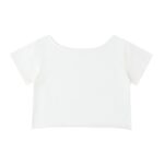 Off-Shoulder Rolled Hem Cotton T-Shirt - Image 3