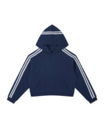 Contrast Side Stripe Cropped Hoodie - Image 7